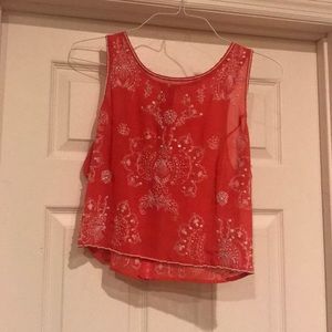 Hand beaded crop top tank